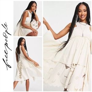 Free People Cream Sleeveless Blouse